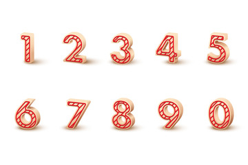 Birthday numbers isolated on white background. Vector design elements.