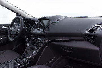 Obraz na płótnie Canvas dashboard of a modern car with infotainment lcd panel