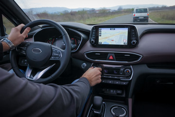 steering wheel and infotainment system