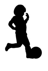 Silhouette of a boy with ball