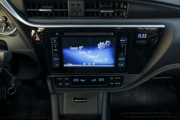 infotainment display of modern car