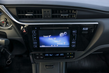 infotainment display of modern car