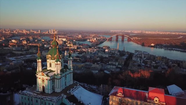 Aerial flyover of Saint Andrew's Church.