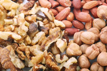 Different nuts forming background