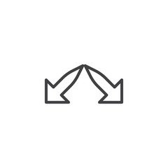 Directional arrows line icon. linear style sign for mobile concept and web design. Two side point arrows outline vector icon. Symbol, logo illustration. Pixel perfect vector graphics