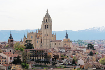 View to the center of Segovia, Spain