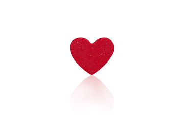 Red heart isolated on white background