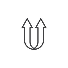 Double arrow up line icon. linear style sign for mobile concept and web design. Upward arrows outline vector icon. Symbol, logo illustration. Pixel perfect vector graphics © alekseyvanin