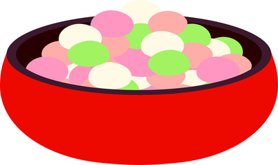 Sweet rice crackers for Hinamatsuri