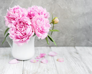 Pink peony flowers