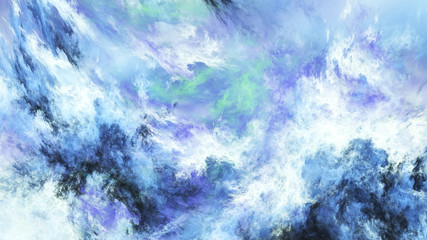 Abstract surreal grey and blue clouds. Expressive colorful texture. Fractal background. Digital art. 3d rendering.