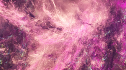 Abstract rose fantastic clouds. Colorful fractal background. 3d rendering.