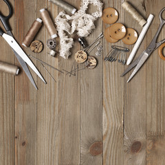 Set of sewing tools and accessories