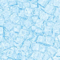 Background from large ice cubes of blue color. 3d illustration