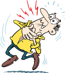 Man having a heart attack. Vector