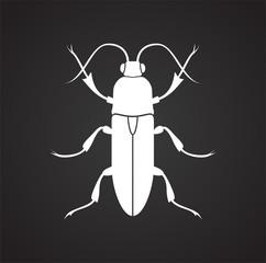 Bug Insect icon on black background for graphic and web design, Modern simple vector sign. Internet concept. Trendy symbol for website design web button or mobile app