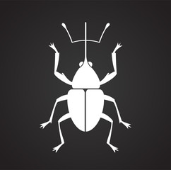 Bug Insect icon on black background for graphic and web design, Modern simple vector sign. Internet concept. Trendy symbol for website design web button or mobile app