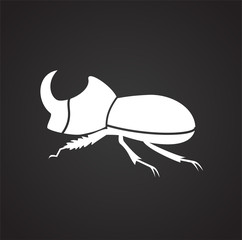 Rhino bug Insect icon on black background for graphic and web design, Modern simple vector sign. Internet concept. Trendy symbol for website design web button or mobile app