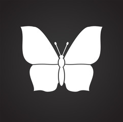 Moth Insect icon on black background for graphic and web design, Modern simple vector sign. Internet concept. Trendy symbol for website design web button or mobile app