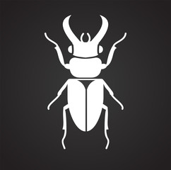 Bug Insect icon on black background for graphic and web design, Modern simple vector sign. Internet concept. Trendy symbol for website design web button or mobile app