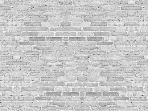 Fototapeta White and gray brick wall texture stained background