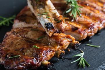 Grilled BBQ ribs