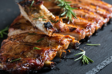Grilled BBQ ribs