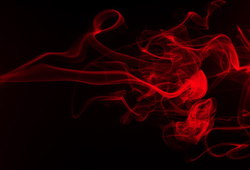 Red smoke abstract on black background, fire design