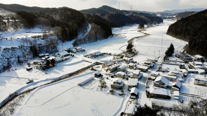 青森県新郷村　雪景色