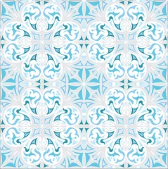Tuinposter decorative abstract tiled eastern mediterranian seamless pattern      © onanana