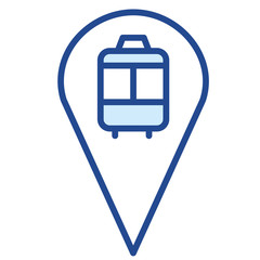 Bahnhoft, Station, Zugverbindung Vector Icon Illustration