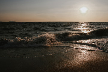 Beautiful ocean wave wallpaper with the beach.