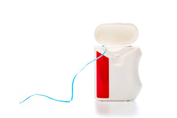 dental floss on an isolated background