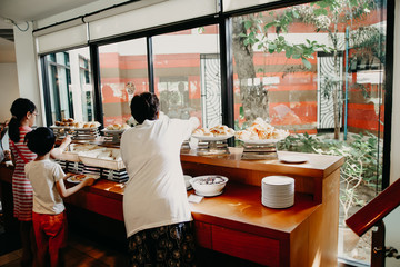 young woman in a restaurant