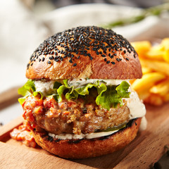 delicious juicy hamburger
