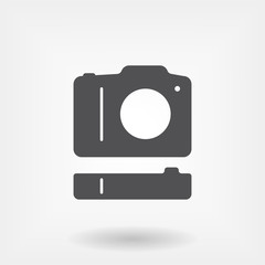 Dslr photo camera and vertical battery grip