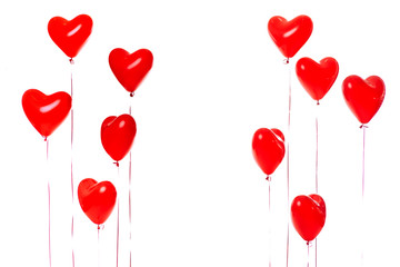 beautiful red heart balloons. St Valentines day