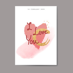 Sweet valentine card and typography design