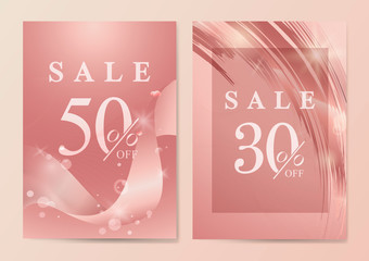 Metallic wave abstract background set