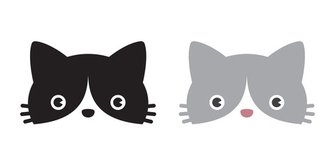 Fototapeta premium cat vector head icon logo kitten calico cartoon character illustration