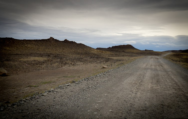 Gravel road in Iceland