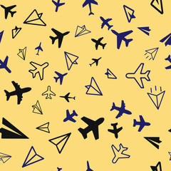 Plane aircraft, travel concept Seamless vector EPS 10 pattern