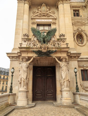 Architectural details of Opera National de Paris. Grand Opera Garnier Palace is famous neo-baroque...