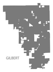 Obraz premium Gilbert Arizona city map grey illustration silhouette