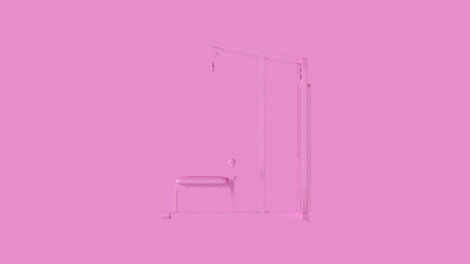 Pink Lats Pull Down Weight Machine 3d illustration