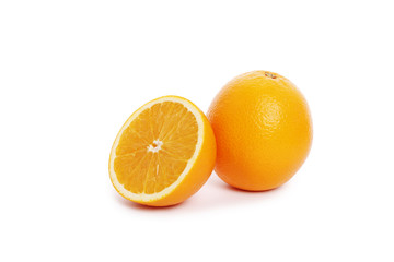 Ripe Oranges on a white background isolated.