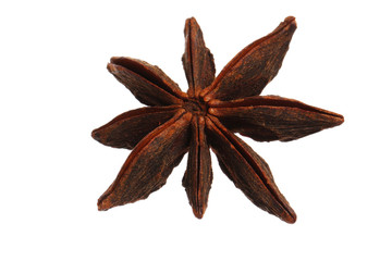 Cinnamon sticks and anise isolated on white background. Spice.