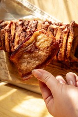 pull-apart bread with cocoa and butter