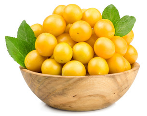 Cherry plum isolated on white