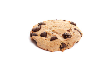 close-up image of chocolate chips cookies. Chocolate chip cookies isolated on white background.